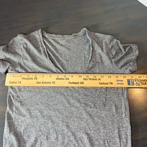 Madewell Whisper Cotton V-Neck Pocket Tee – Heather Gray - Size XS - Picture 2 of 5
